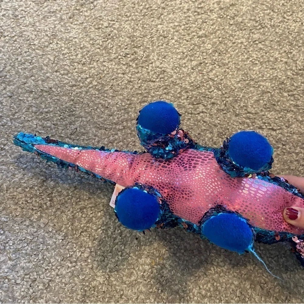 TY Flippables Tremor the Dinosaur Sequin Plush Stuffed Animal Blue Pink Kids Toy